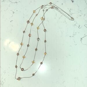 Beautiful Double Strand Silver Necklace